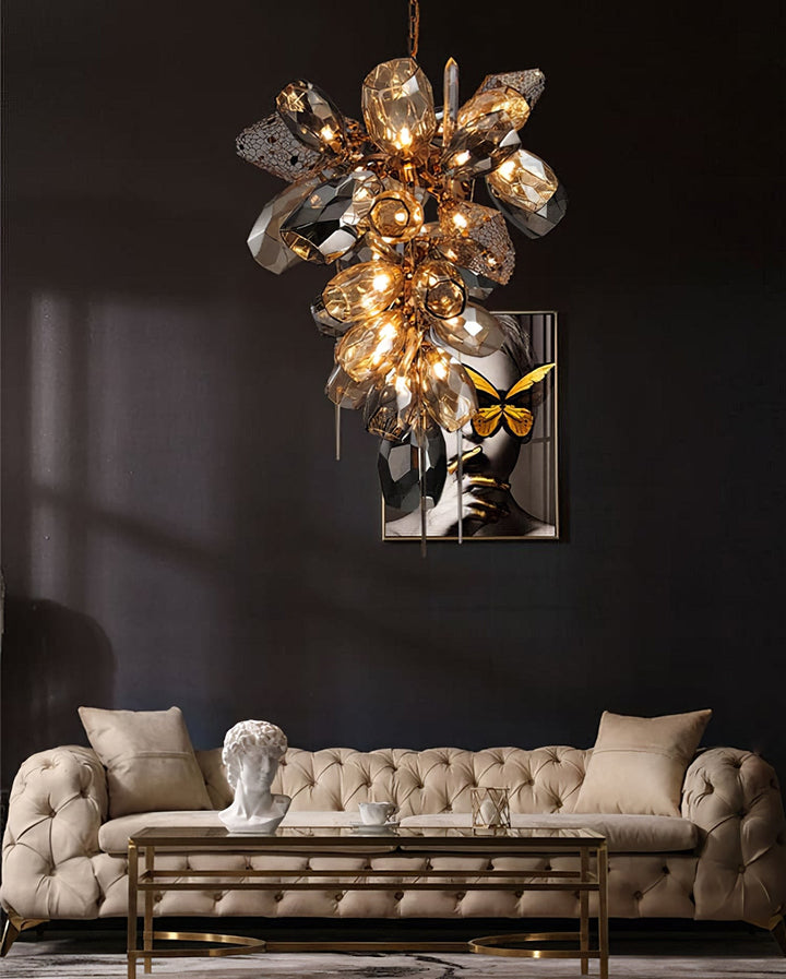 Britannica Chandelier Horizontal | Modern Murano Glass & Bronze | Vinlighting | Vinlighting