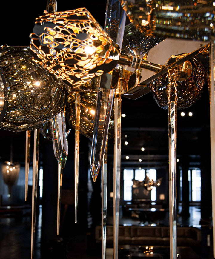 Britannica Chandelier Horizontal | Modern Murano Glass & Bronze | Vinlighting | Vinlighting