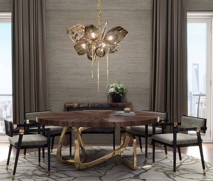 Britannica Chandelier Horizontal | Modern Murano Glass & Bronze | Vinlighting | Vinlighting