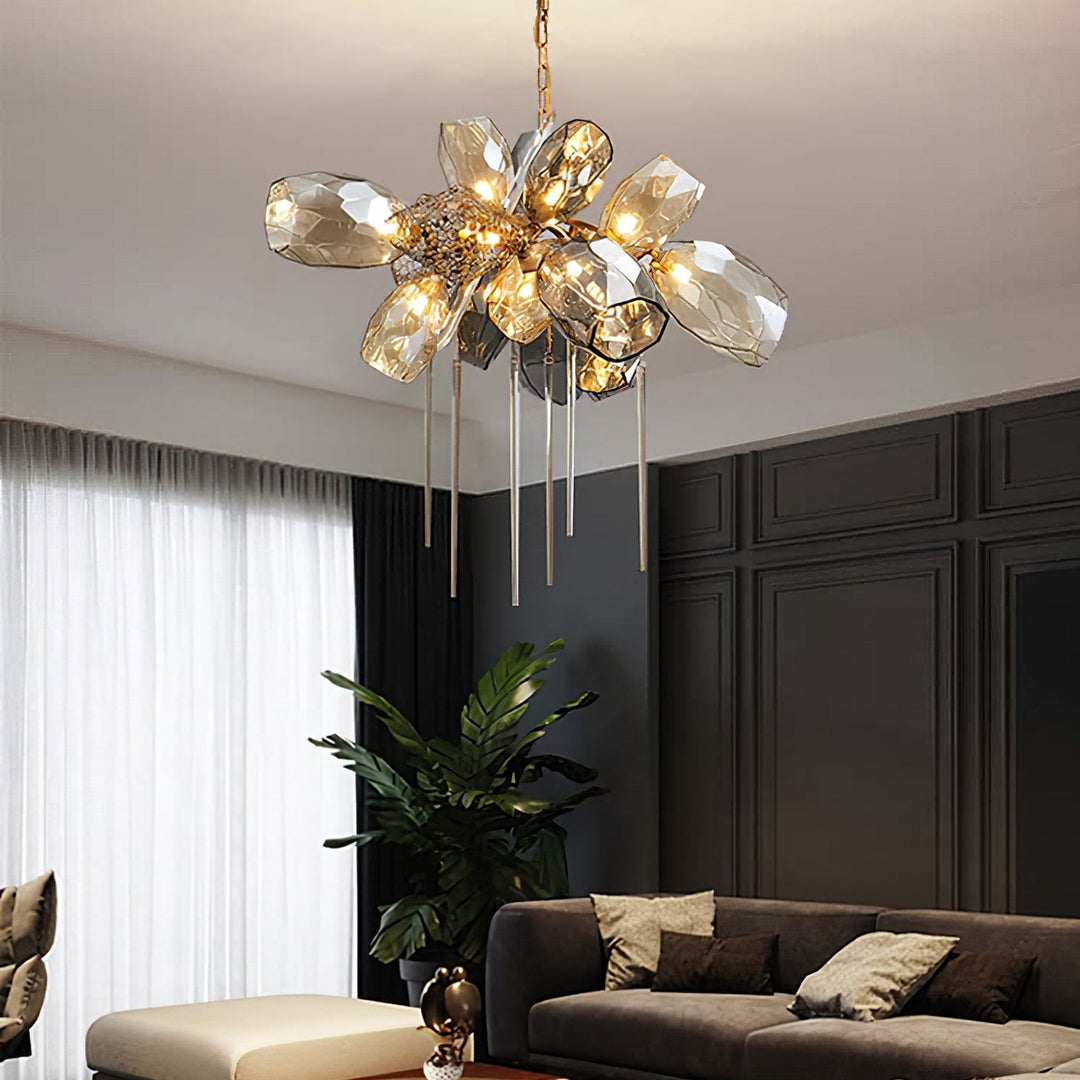 Britannica Chandelier Horizontal | Modern Murano Glass & Bronze | Vinlighting | Vinlighting