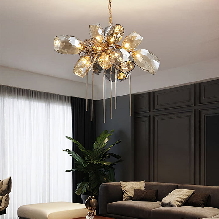 Britannica Chandelier Horizontal | Modern Murano Glass & Bronze | Vinlighting | Vinlighting