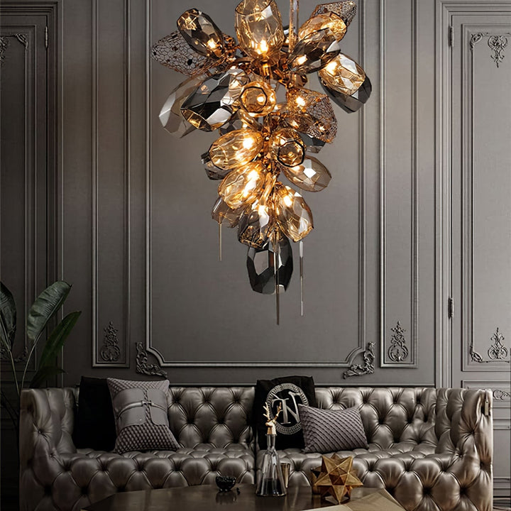 Britannica Chandelier Horizontal | Modern Murano Glass & Bronze | Vinlighting | Vinlighting