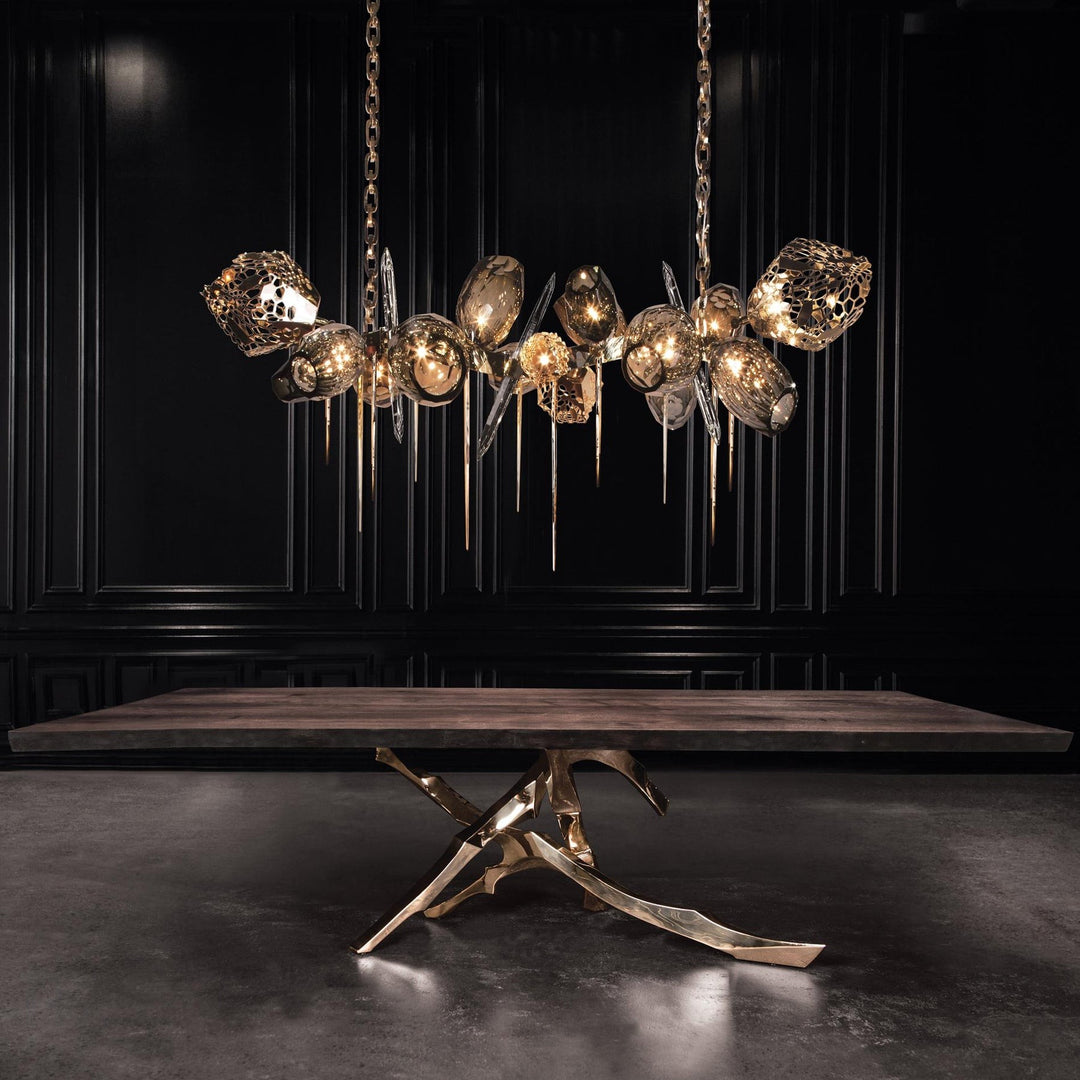 Britannica Chandelier Horizontal | Modern Murano Glass & Bronze | Vinlighting | Vinlighting
