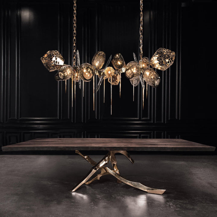Britannica Chandelier Horizontal | Modern Murano Glass & Bronze | Vinlighting | Vinlighting