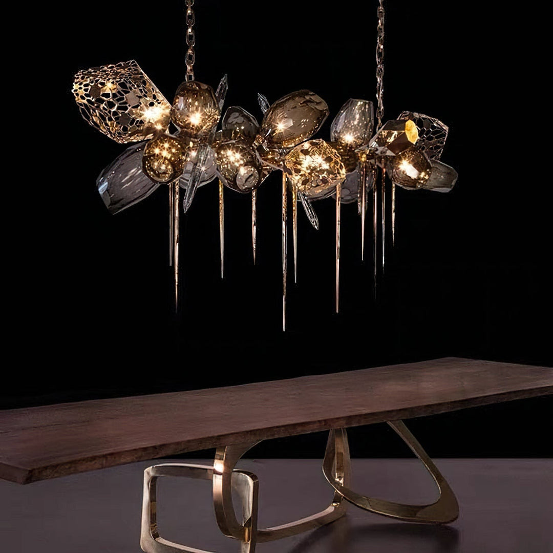 Britannica Chandelier Horizontal | Modern Murano Glass & Bronze | Vinlighting | Vinlighting