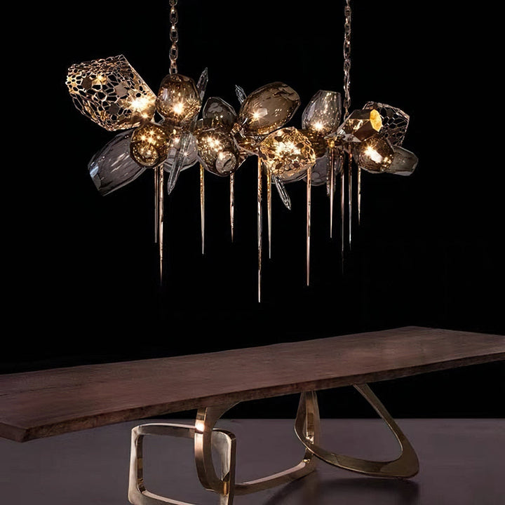 Britannica Chandelier Horizontal | Modern Murano Glass & Bronze | Vinlighting | Vinlighting