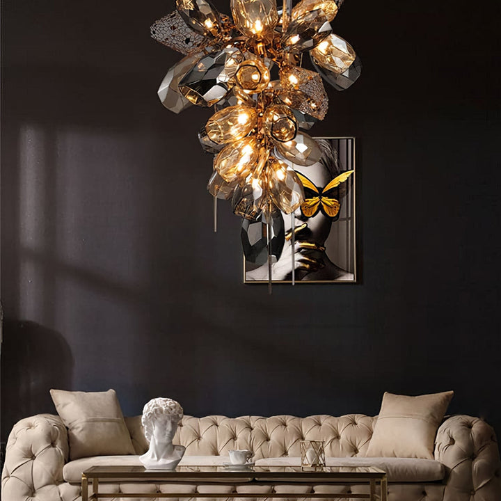 Britannica Chandelier Horizontal | Modern Murano Glass & Bronze | Vinlighting | Vinlighting