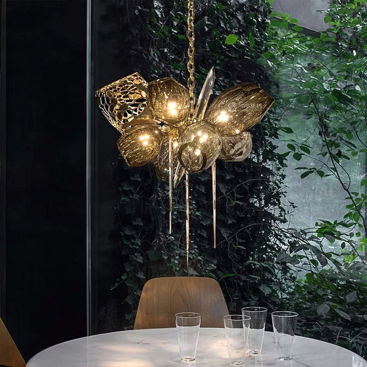 Britannica Chandelier Horizontal | Modern Murano Glass & Bronze | Vinlighting | Vinlighting