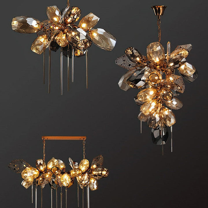 Britannica Chandelier Horizontal | Modern Murano Glass & Bronze | Vinlighting | Vinlighting