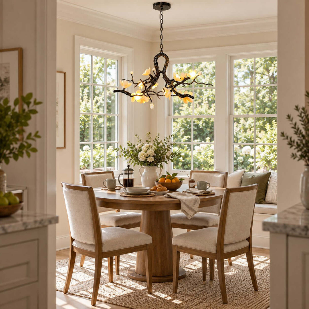 Brivayne Statement Chandelier with Ceramic Buds for Dining Rooms