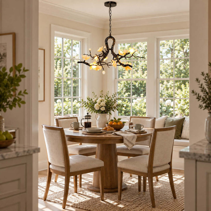 Brivayne Statement Chandelier with Ceramic Buds for Dining Rooms