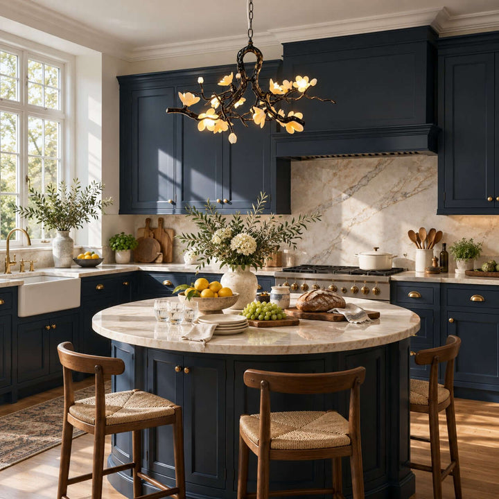 Brivayne Statement Chandelier with Ceramic Buds for Dining Rooms
