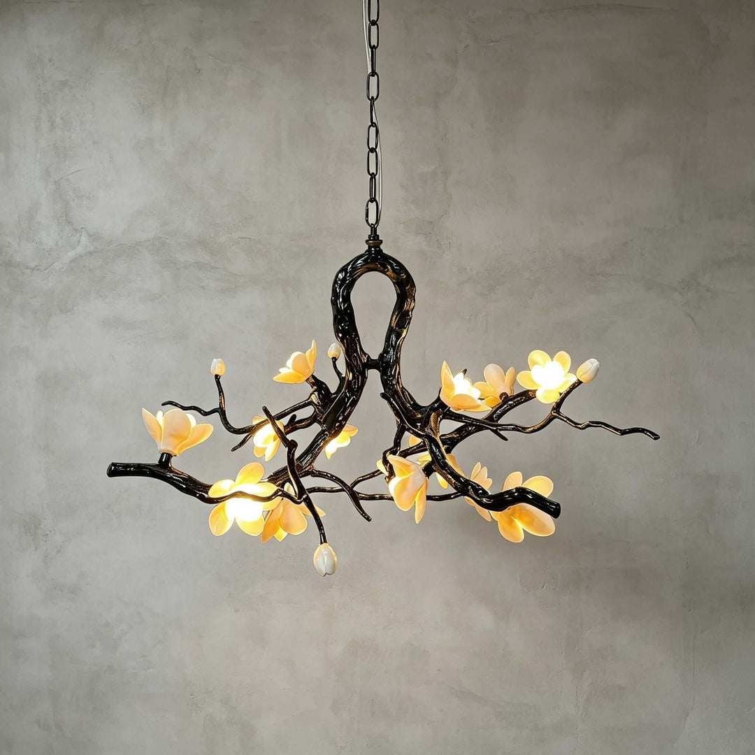 Brivayne Statement Chandelier with Ceramic Buds for Dining Rooms
