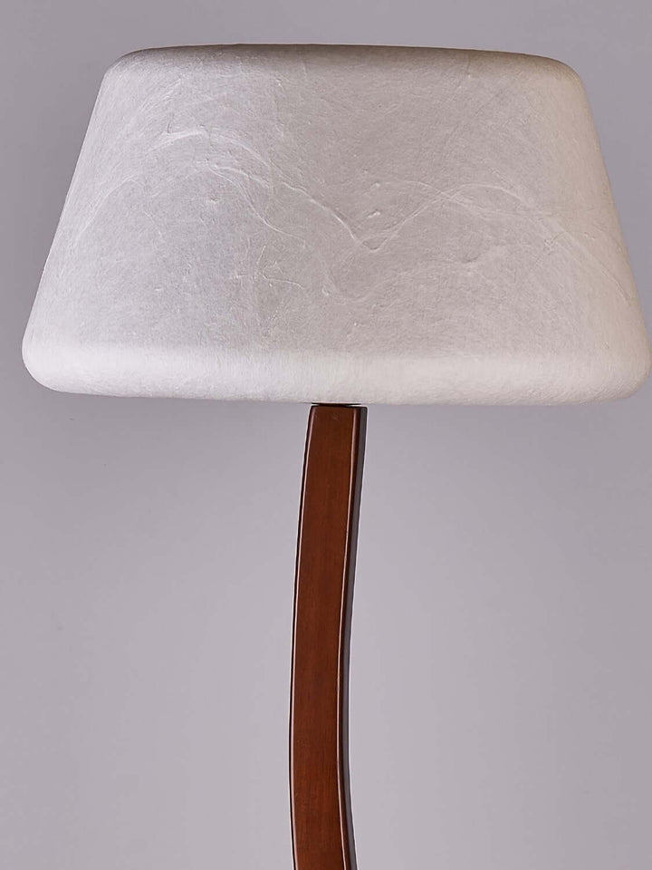Brynor Modern Wood Floor Lamp with Tray Table &amp; Fabric Shade