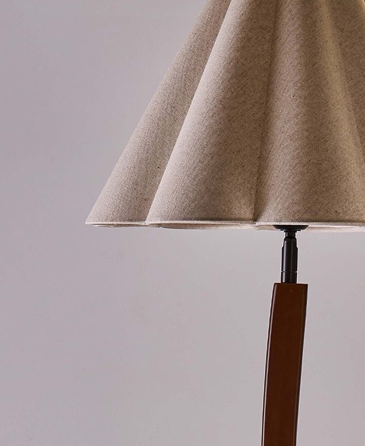 Brynor Modern Wood Floor Lamp with Tray Table &amp; Fabric Shade