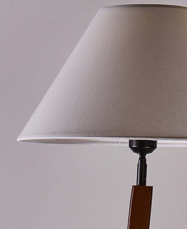 Brynor Modern Wood Floor Lamp with Tray Table &amp; Fabric Shade