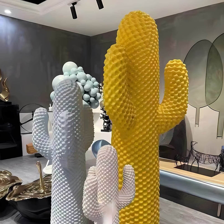 Colorful cactus sculpture floor lamp trio, perfect for adding art deco style to your living room decor.