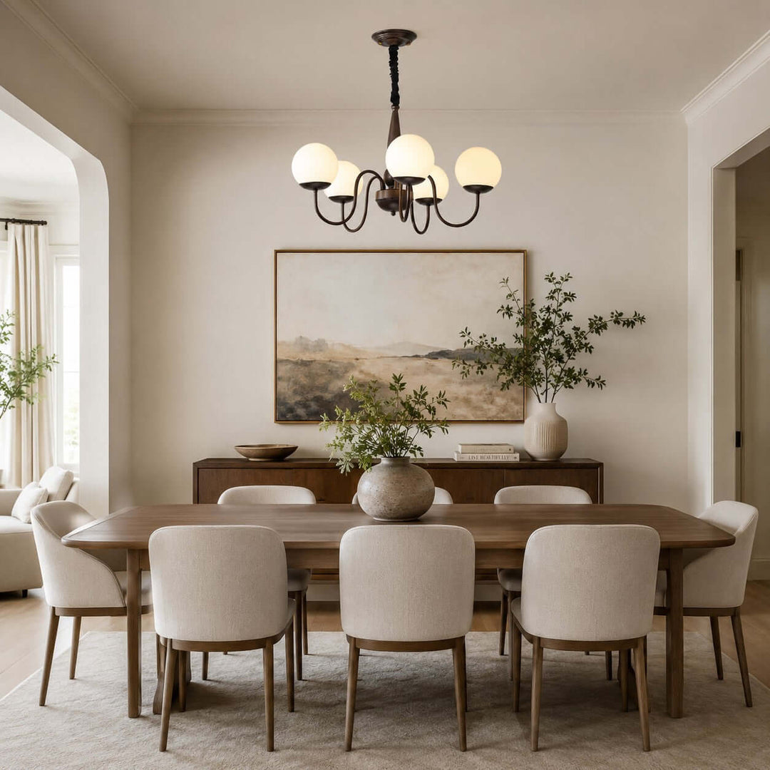 Caldwell Chandelier - American Vintage Dining Room Glass Light | Vinlighting