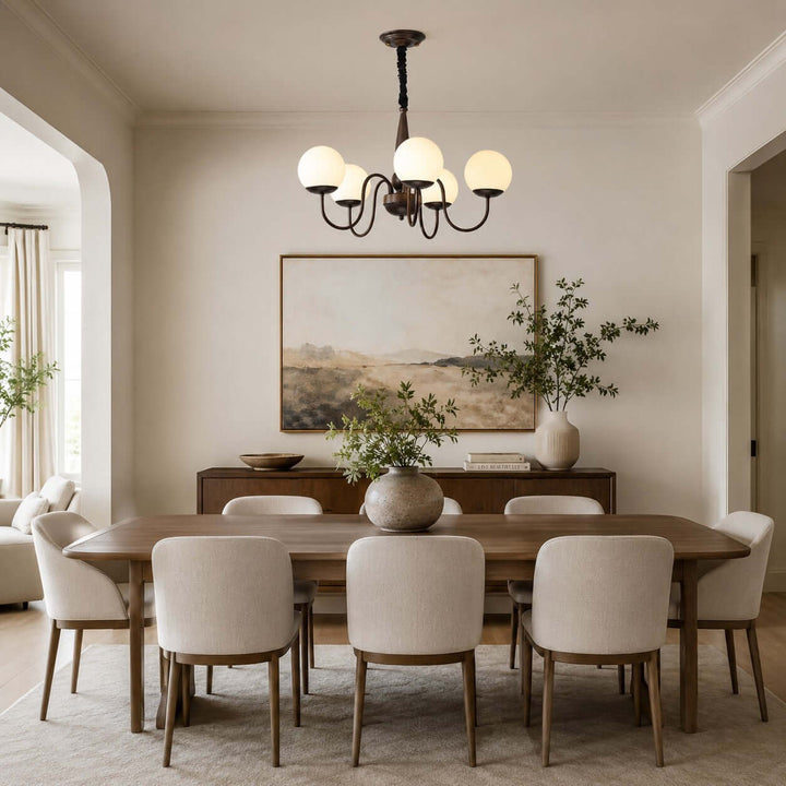Caldwell Chandelier - American Vintage Dining Room Glass Light | Vinlighting