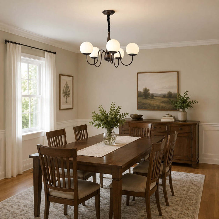 Caldwell Chandelier - American Vintage Dining Room Glass Light | Vinlighting