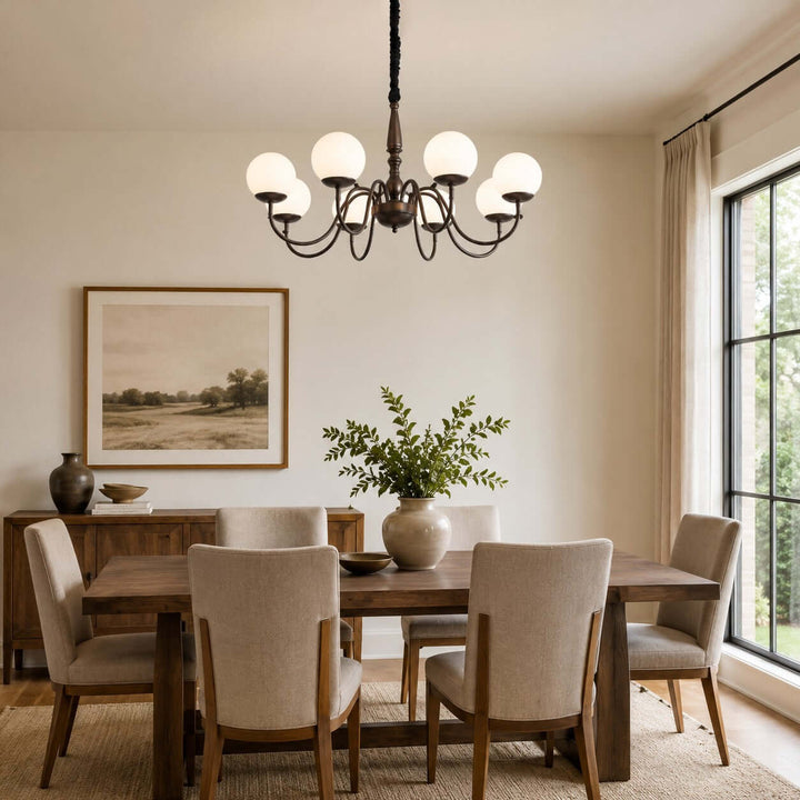 Caldwell Chandelier - American Vintage Dining Room Glass Light | Vinlighting