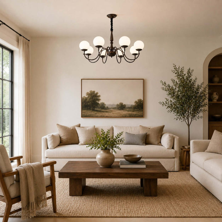 Caldwell Chandelier - American Vintage Dining Room Glass Light | Vinlighting
