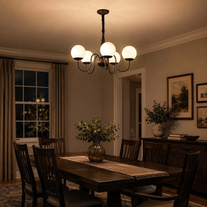 Caldwell Chandelier - American Vintage Dining Room Glass Light | Vinlighting