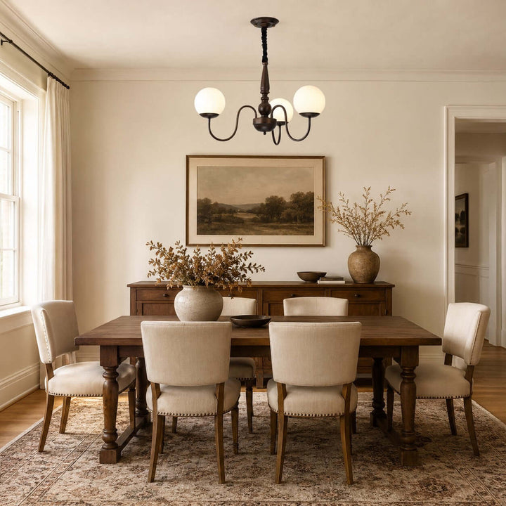 Caldwell Chandelier - American Vintage Dining Room Glass Light | Vinlighting
