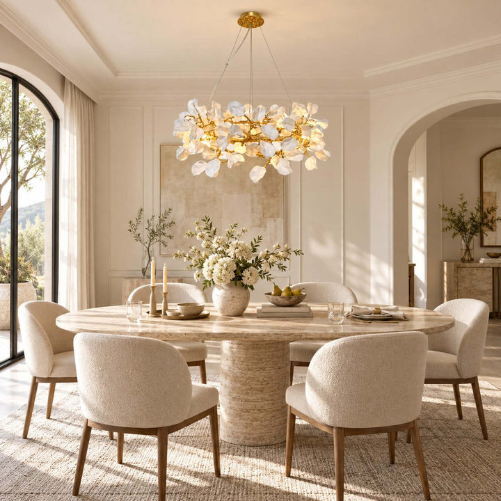 Calenor Chandelier Floral Ceramic Chandelier for Living Rooms &amp; Dining