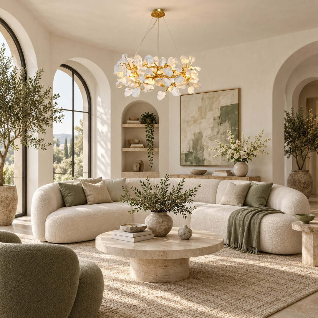 Calenor Chandelier Floral Ceramic Chandelier for Living Rooms &amp; Dining