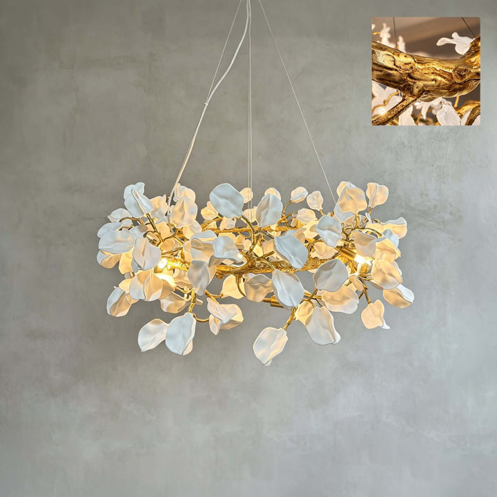Calenor Chandelier Floral Ceramic Chandelier for Living Rooms &amp; Dining
