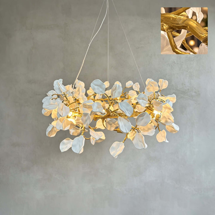 Calenor Chandelier Floral Ceramic Chandelier for Living Rooms &amp; Dining