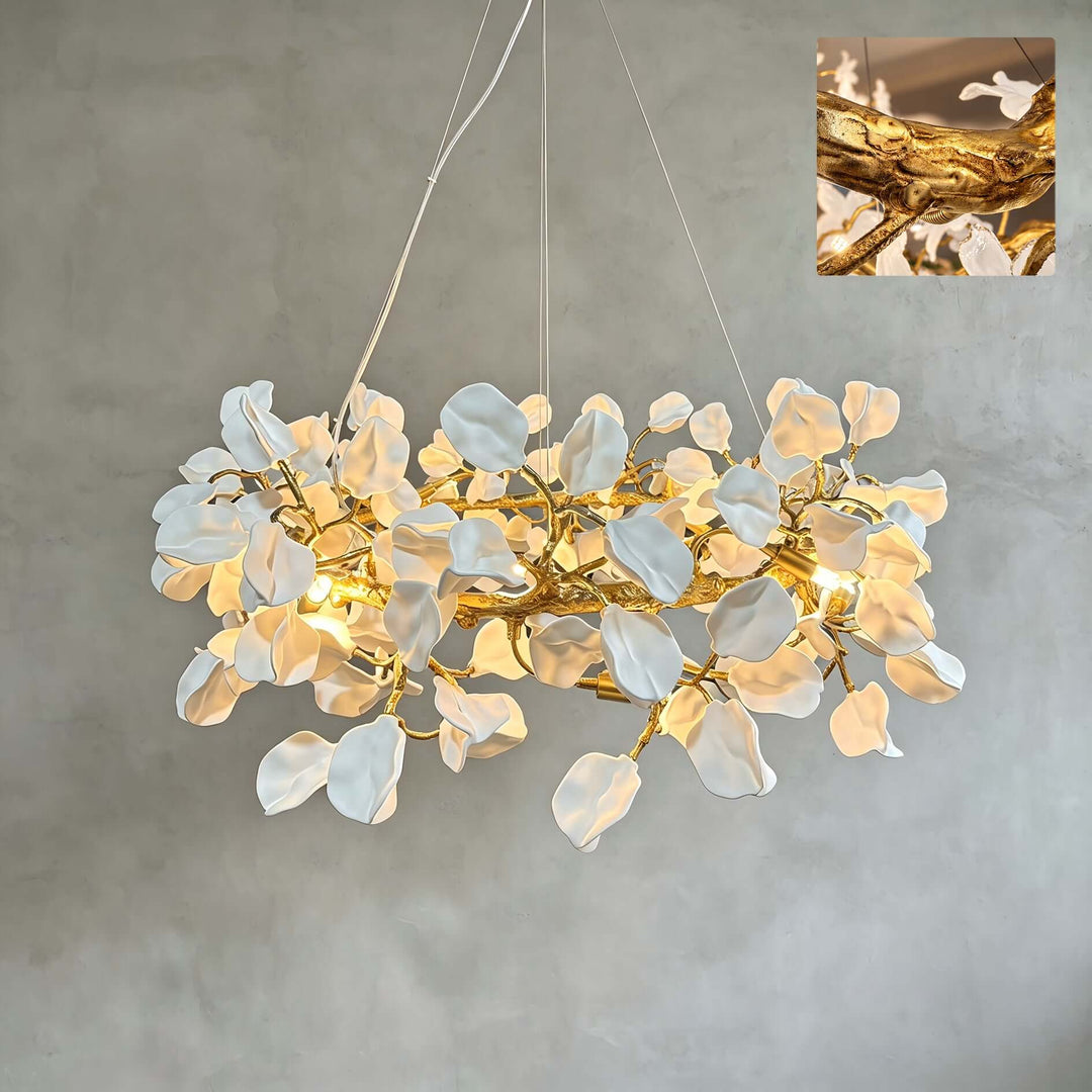 Calenor Chandelier Floral Ceramic Chandelier for Living Rooms &amp; Dining