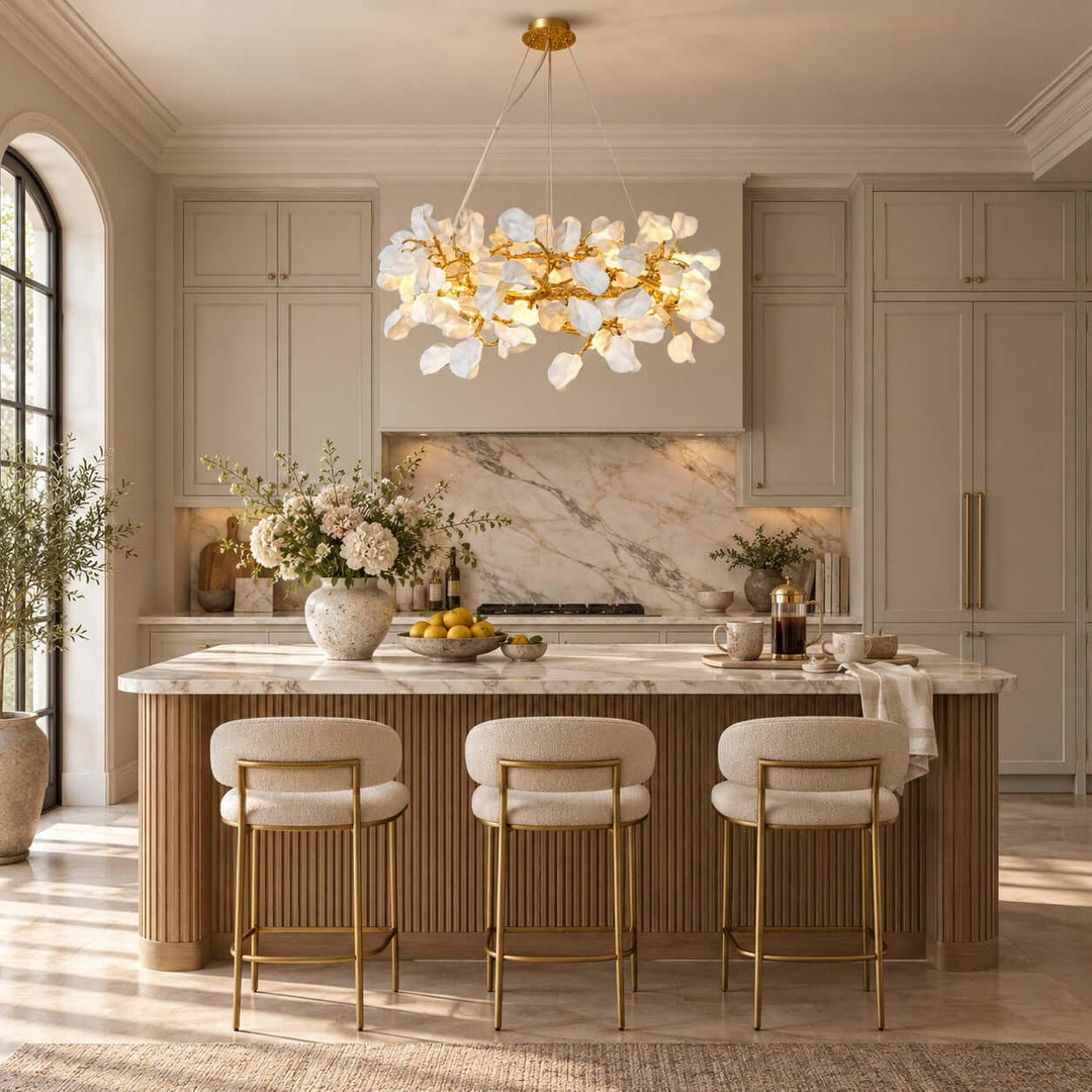 Calenor Chandelier Floral Ceramic Chandelier for Living Rooms &amp; Dining