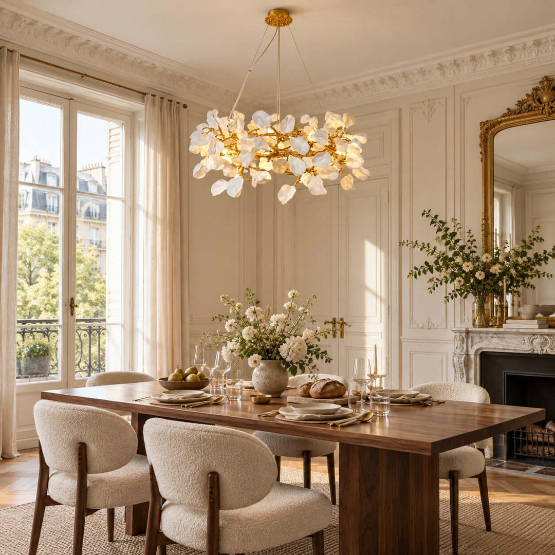 Calenor Chandelier Floral Ceramic Chandelier for Living Rooms &amp; Dining