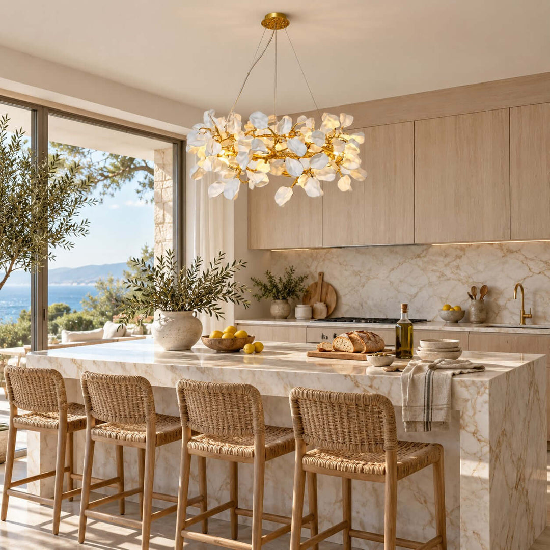 Calenor Chandelier Floral Ceramic Chandelier for Living Rooms &amp; Dining