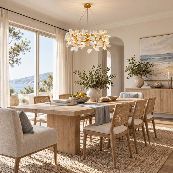Calenor Chandelier Floral Ceramic Chandelier for Living Rooms &amp; Dining