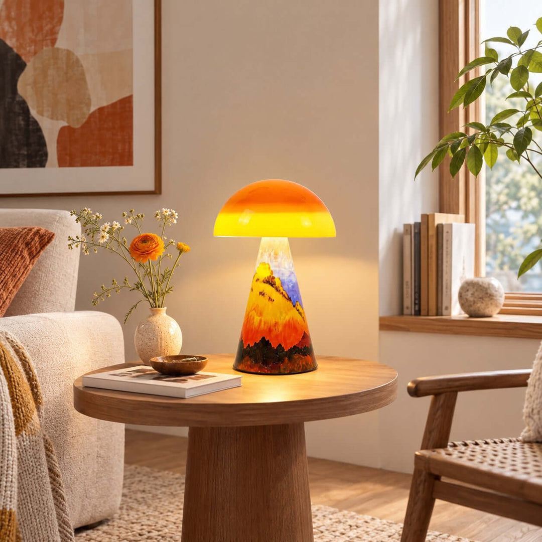 Calida Modern Painted Acrylic Mushroom Table Lamp for Bedroom Desk