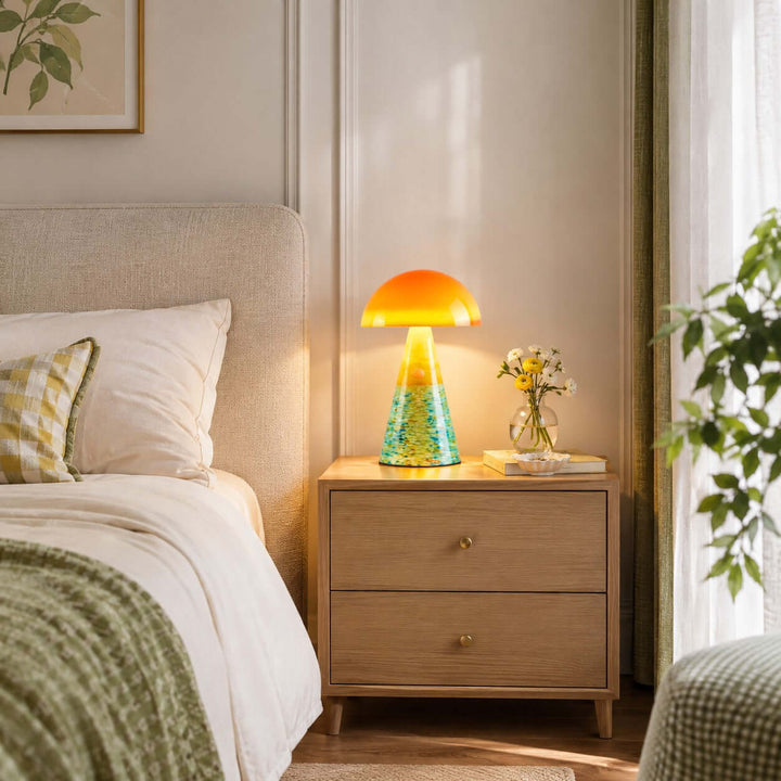 Calida Modern Painted Acrylic Mushroom Table Lamp for Bedroom Desk