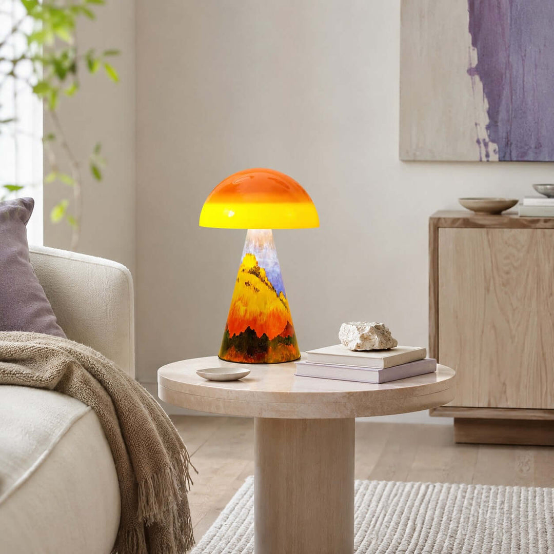 Calida Modern Painted Acrylic Mushroom Table Lamp for Bedroom Desk