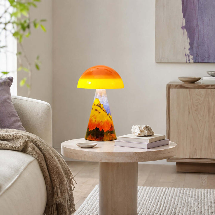 Calida Modern Painted Acrylic Mushroom Table Lamp for Bedroom Desk