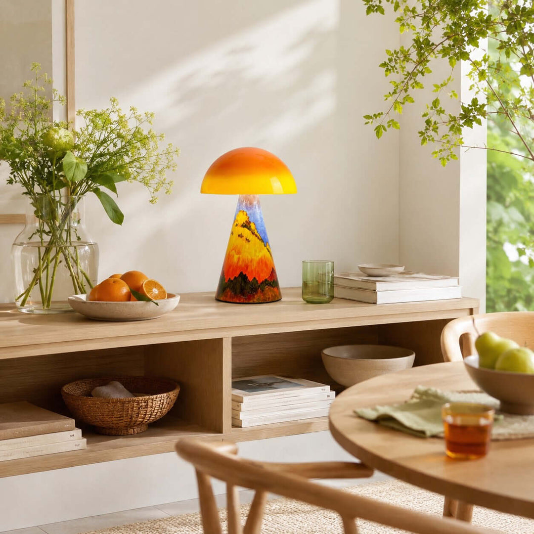 Calida Modern Painted Acrylic Mushroom Table Lamp for Bedroom Desk