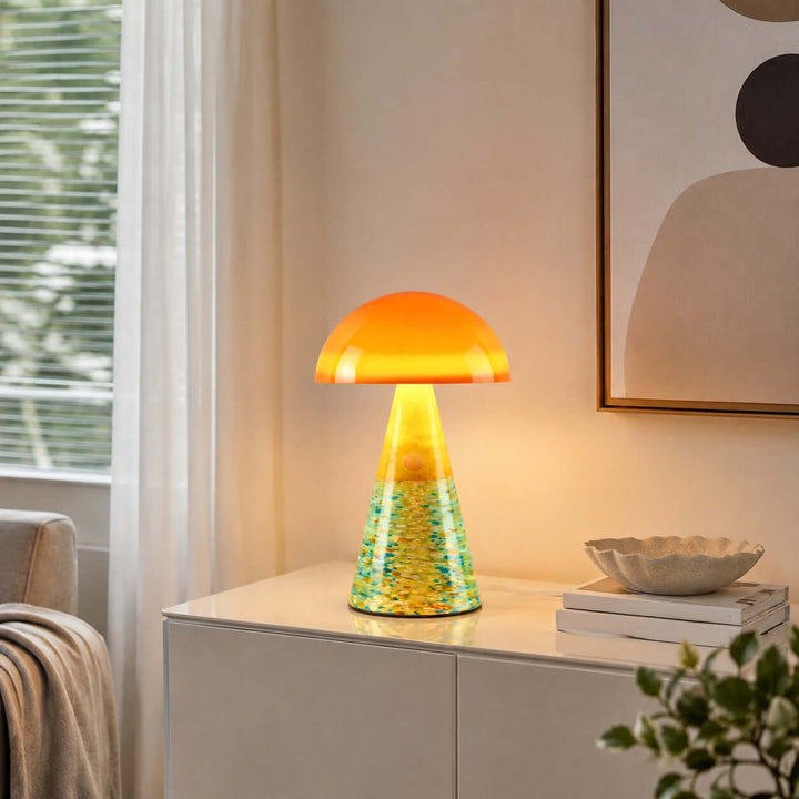 Calida Modern Painted Acrylic Mushroom Table Lamp for Bedroom Desk