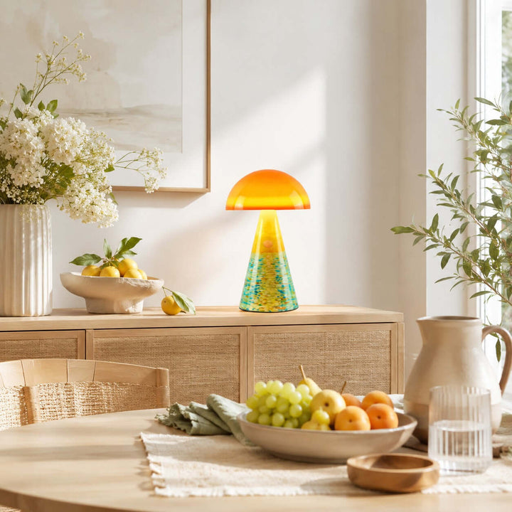 Calida Modern Painted Acrylic Mushroom Table Lamp for Bedroom Desk