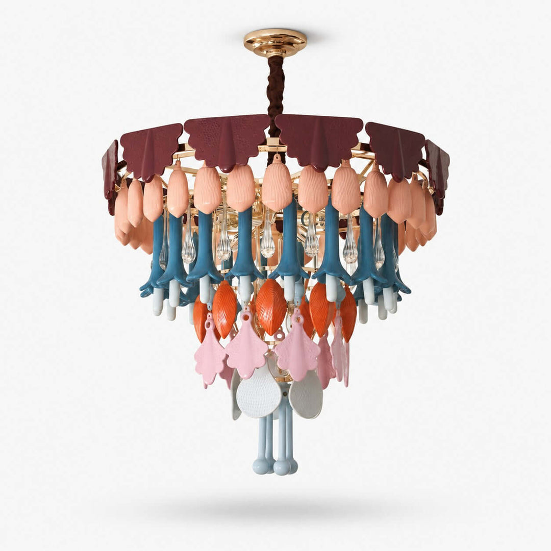 Calivra Chandelier - Colorful Ceramic and Glass Statement Light