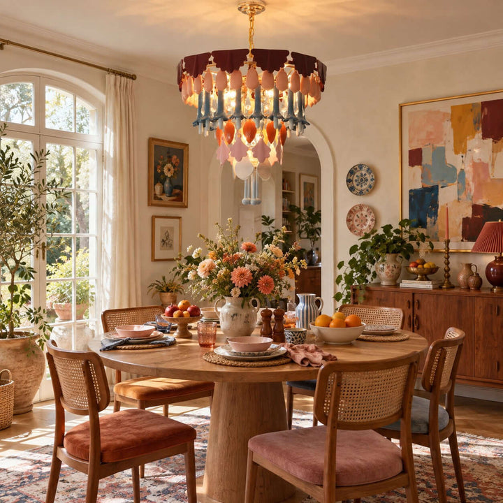 Calivra Chandelier - Colorful Ceramic and Glass Statement Light