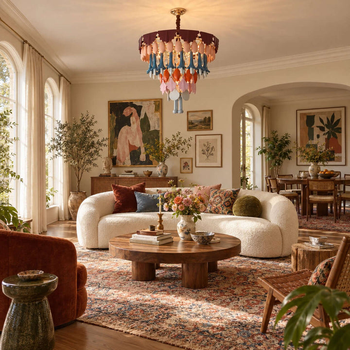 Calivra Chandelier - Colorful Ceramic and Glass Statement Light
