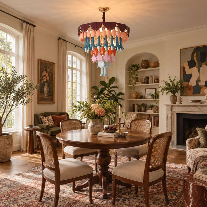 Calivra Chandelier - Colorful Ceramic and Glass Statement Light
