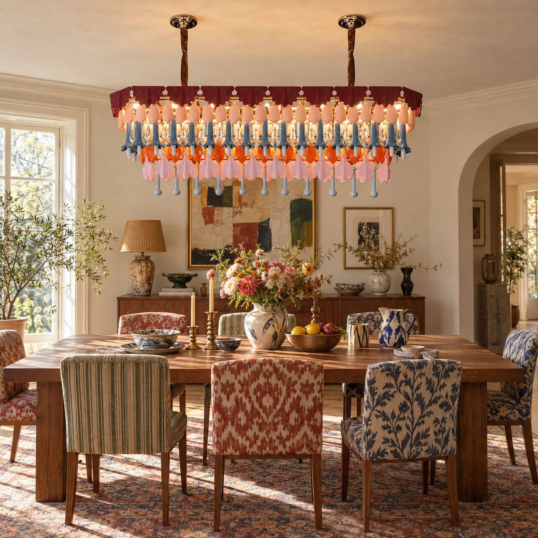 Calivra Chandelier - Colorful Ceramic and Glass Statement Light