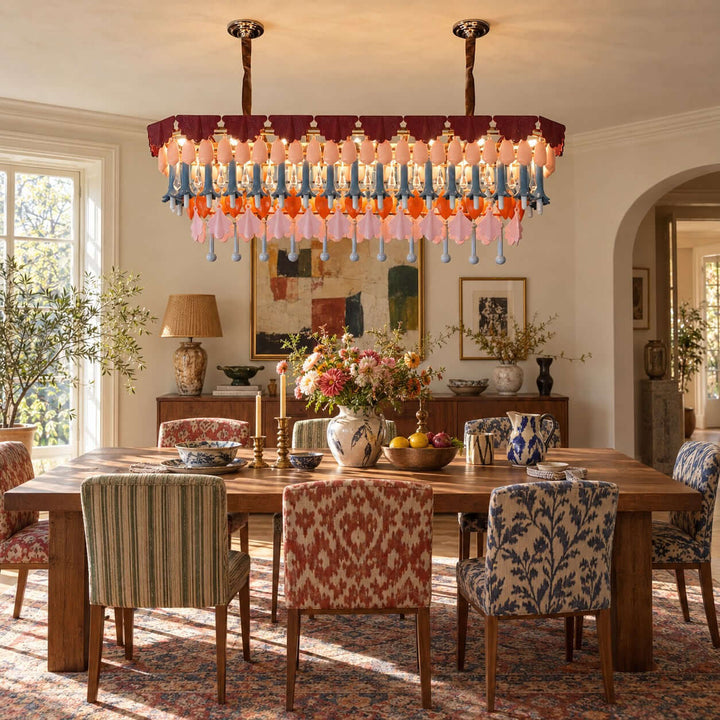 Calivra Chandelier - Colorful Ceramic and Glass Statement Light